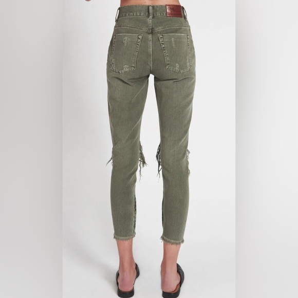 NWT One Teaspoon Freebirds Distressed High Waisted Pants Jeans Super Khaki Sz 27 - Picture 3 of 16